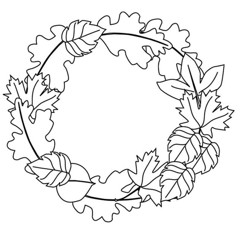 Fall Leaves 9 Coloring Page
