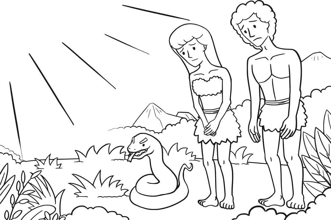 Fall of Adam and Eve Coloring Page