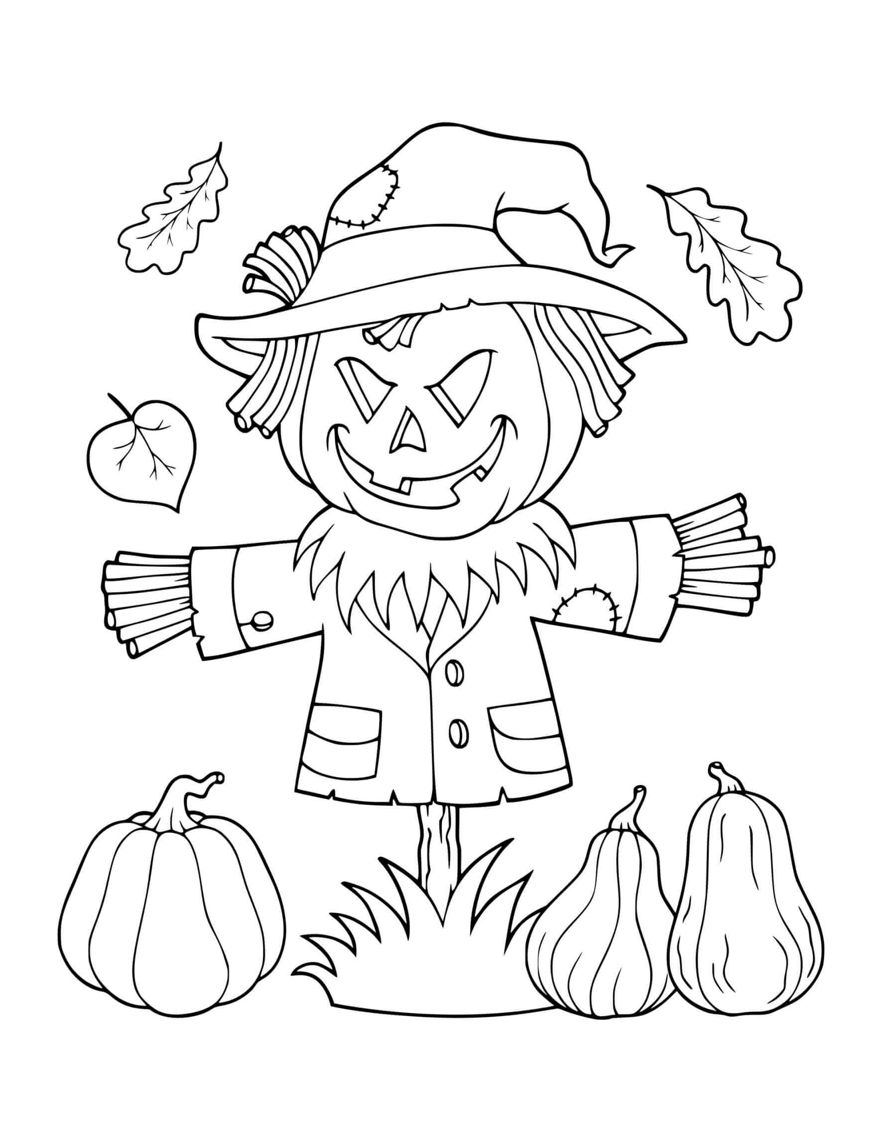 Fall Straw Scarecrow Pumpkins