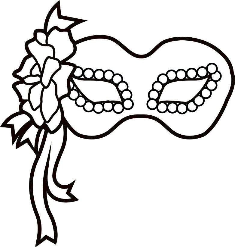 Fancy Printable Mask Coloring Page