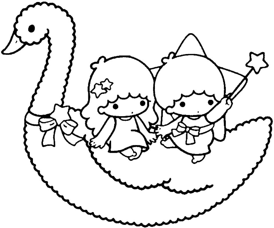 Fantastic Little Twin Stars Coloring Page