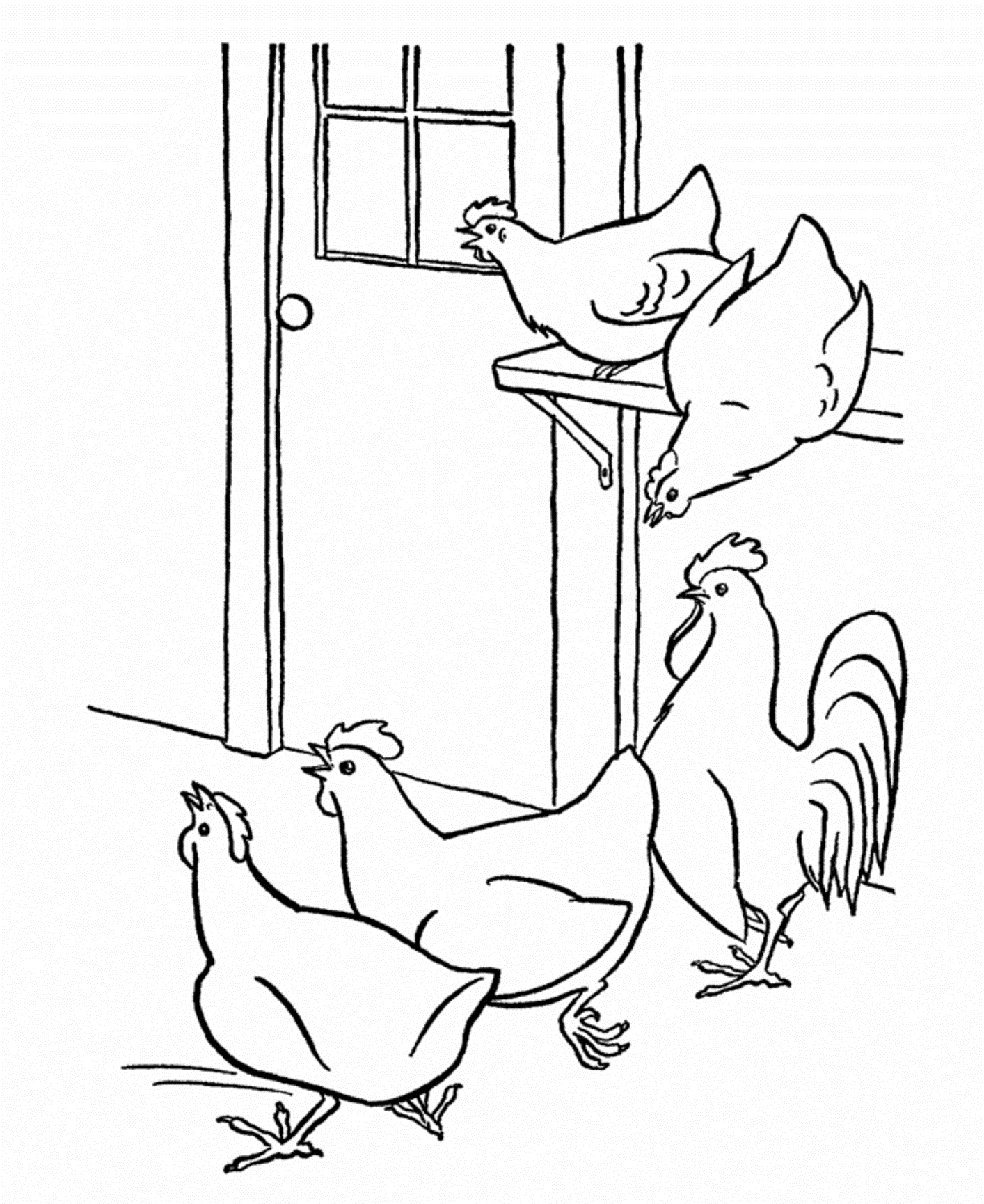 Farm Animals S Henb2ee Coloring Page
