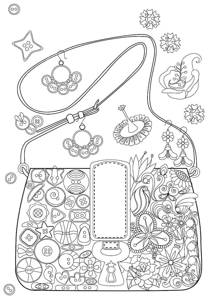 Fashion Bag Cool Coloring Page