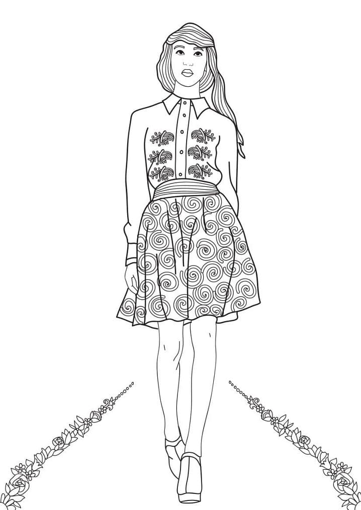 Cool Fashion Girl 1 Coloring Page