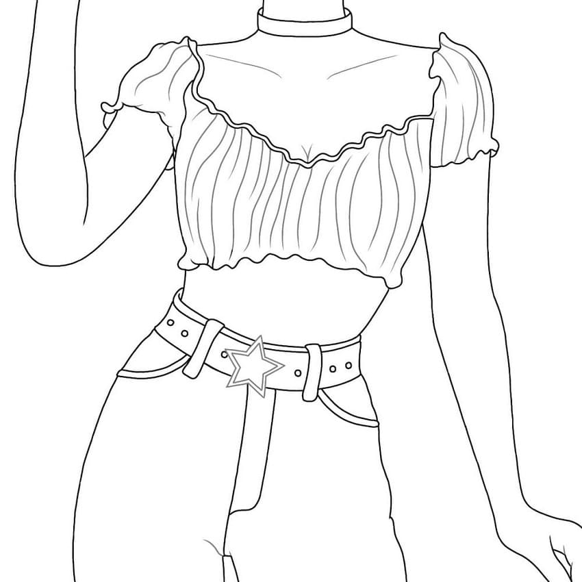 Cool Fashion Top Coloring Page