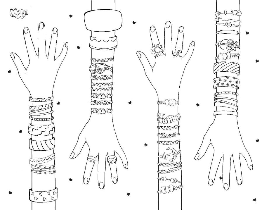 Fashionable Accessories Cool Coloring Page