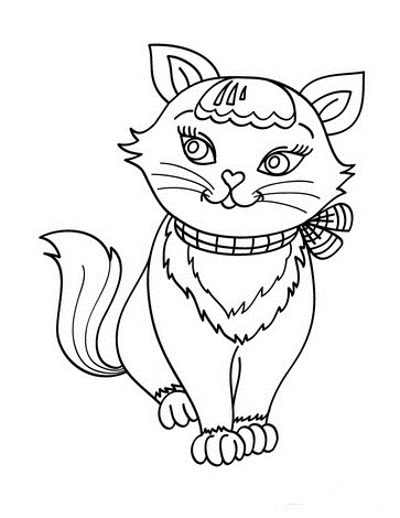 Fashionable Female Cat Animal Sd5b3 Coloring Page