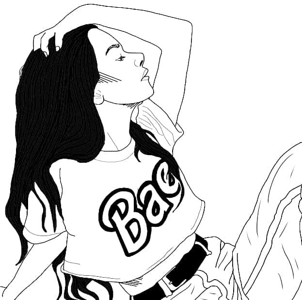 Cool Fashionable Girl 2 Coloring Page