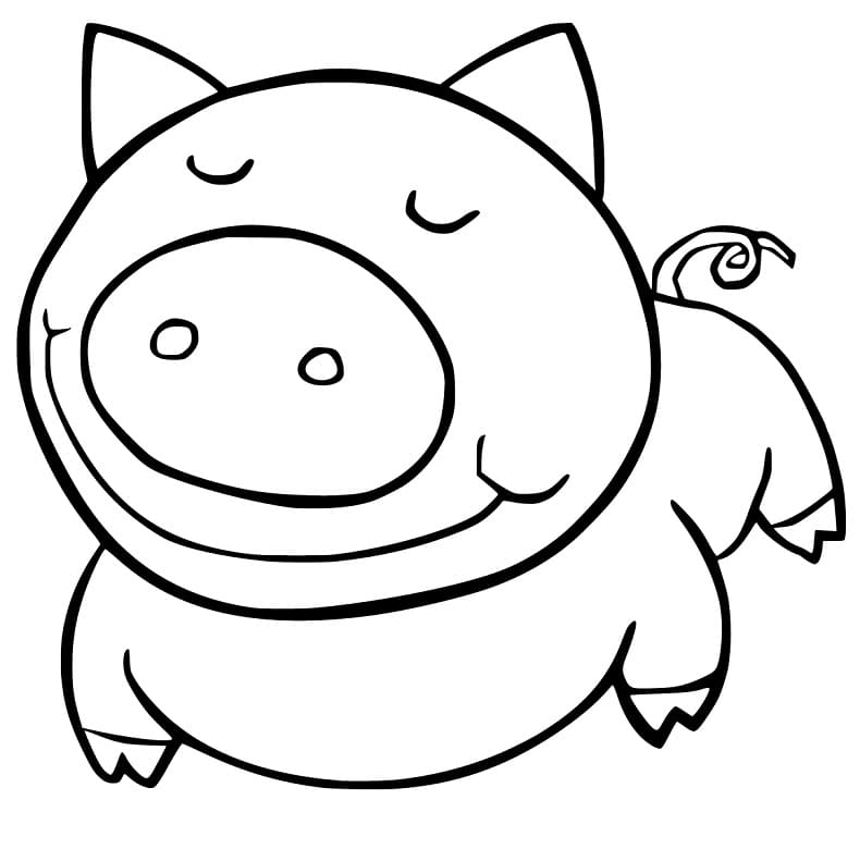 Fat Baby Pig Coloring Page