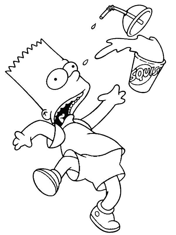 Fear Bart Simpson Coloring Page