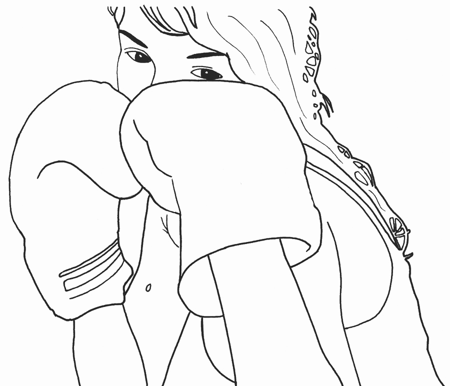 Female Boxings Coloring Page