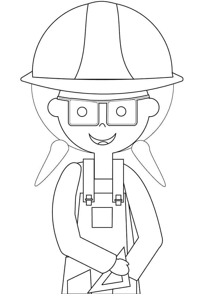 Female Construction Worker Coloring Page