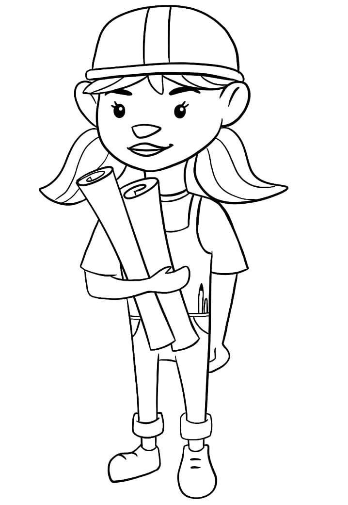Female Engineer Coloring Page
