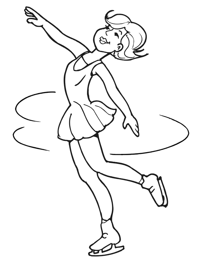 Female Ice Skater Coloring Page
