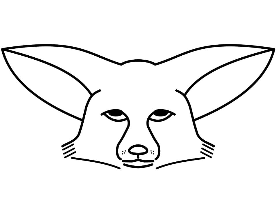 Fennec Fox Face Coloring Page