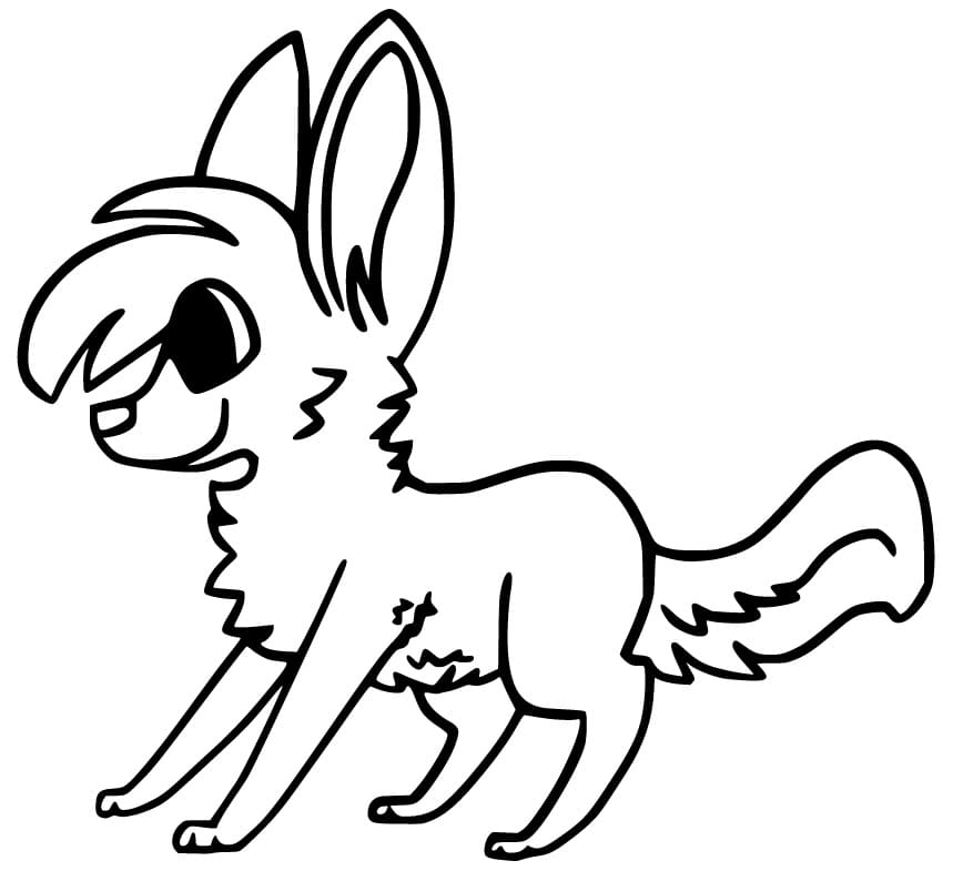Fennec Fox is Smiling Coloring Page