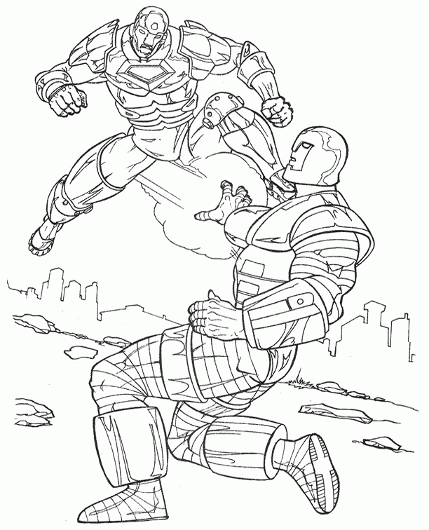 Fighting Iron Man S To Print0c7d Coloring Page