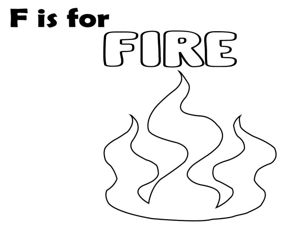 Fire Letter F Coloring Page