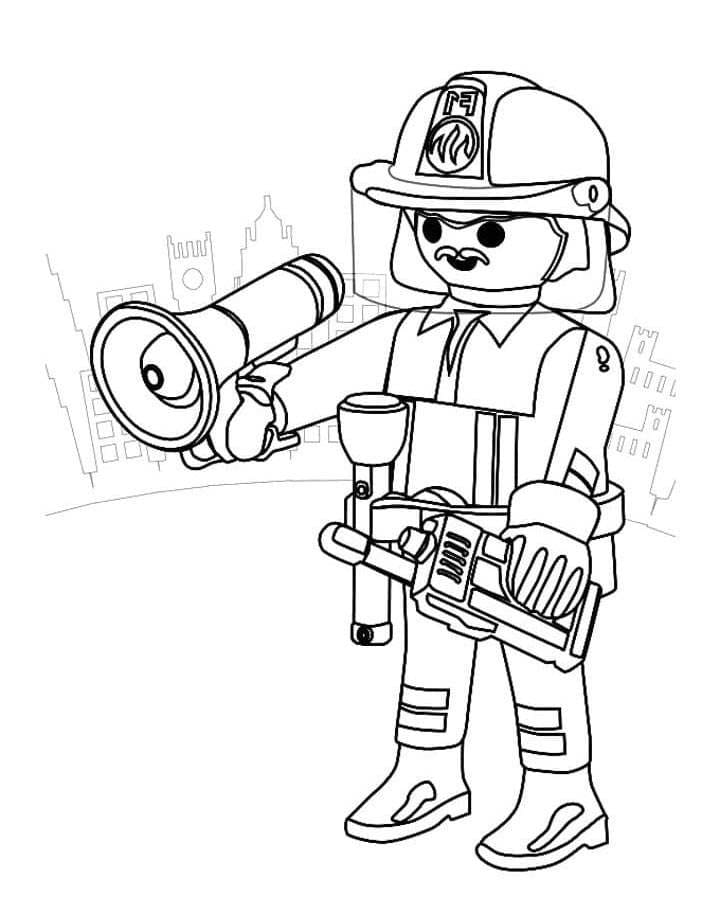 Firefighter Playmobil Coloring Page