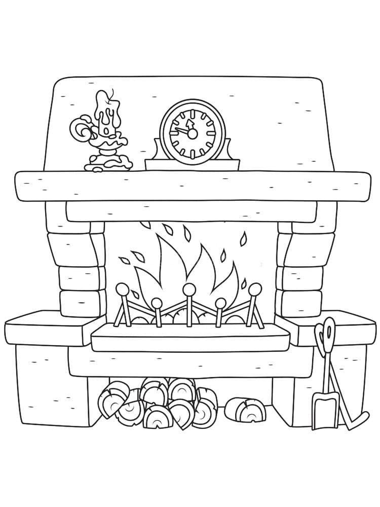 Fireplace 1 Coloring Page