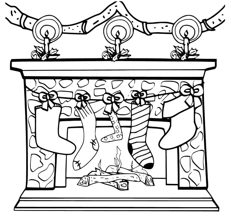 Fireplace 10 Coloring Page
