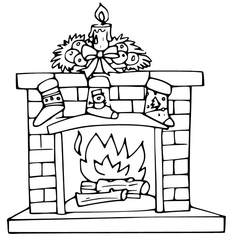 Fireplace 12 Coloring Page