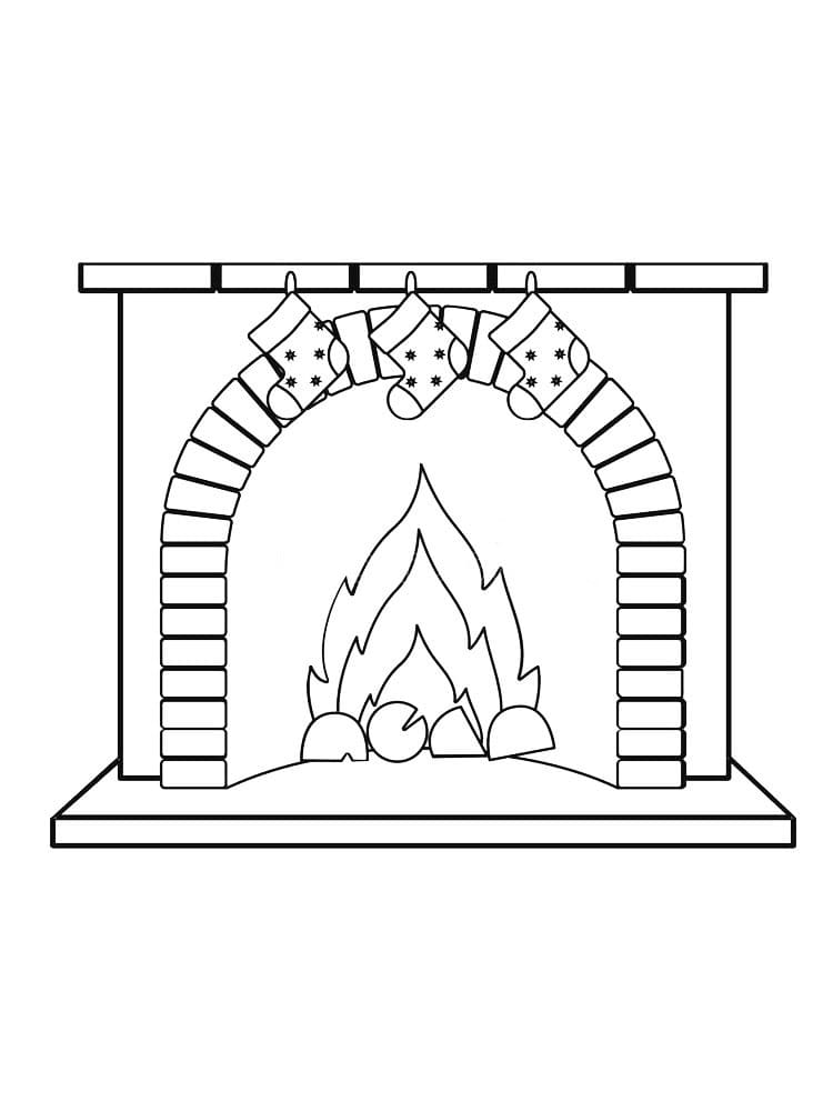 Fireplace 2 Coloring Page