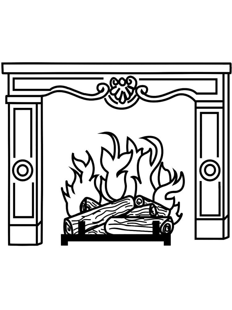 Fireplace 5 Coloring Page