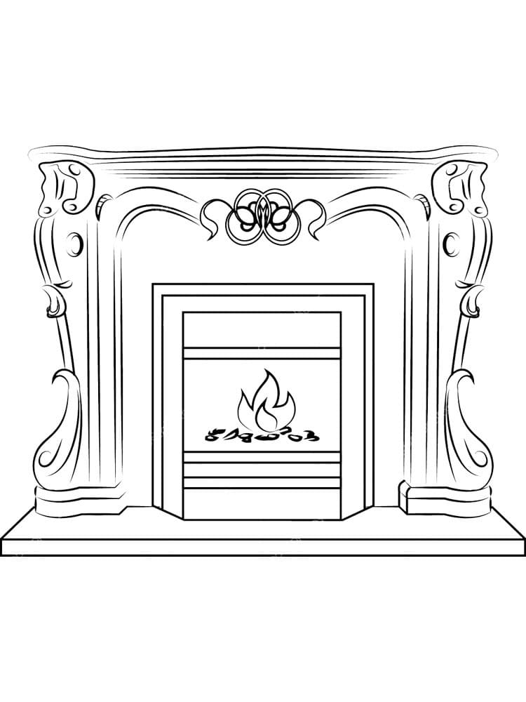Fireplace 6 Coloring Page