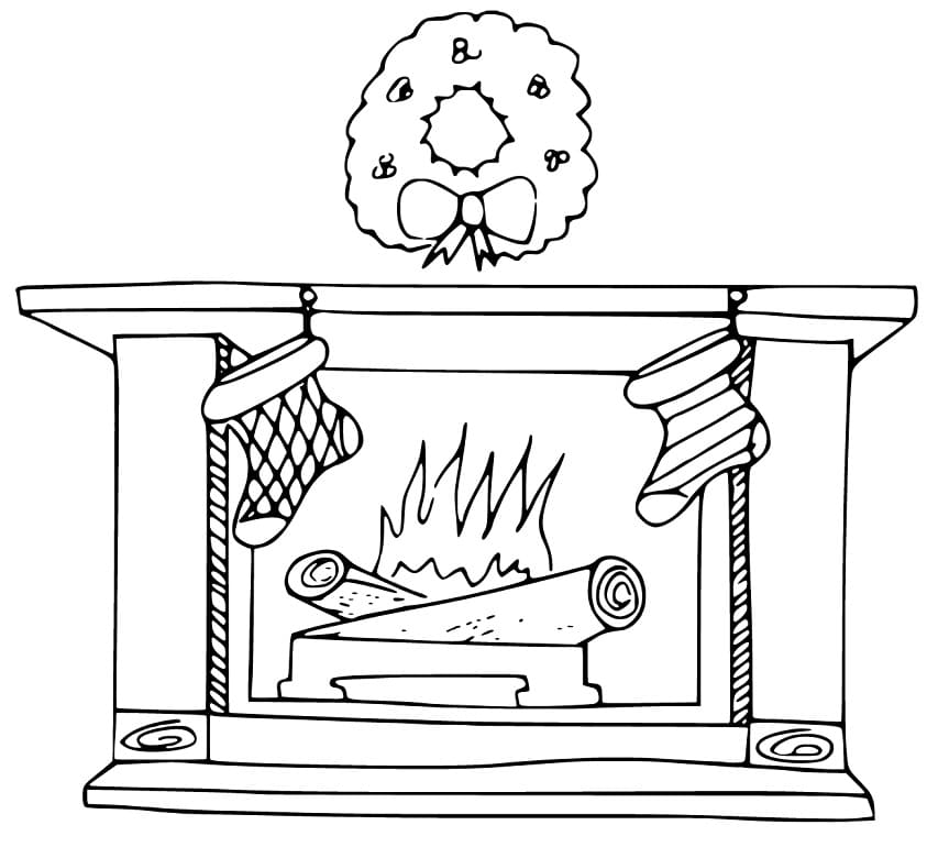 Fireplace 8 Coloring Page