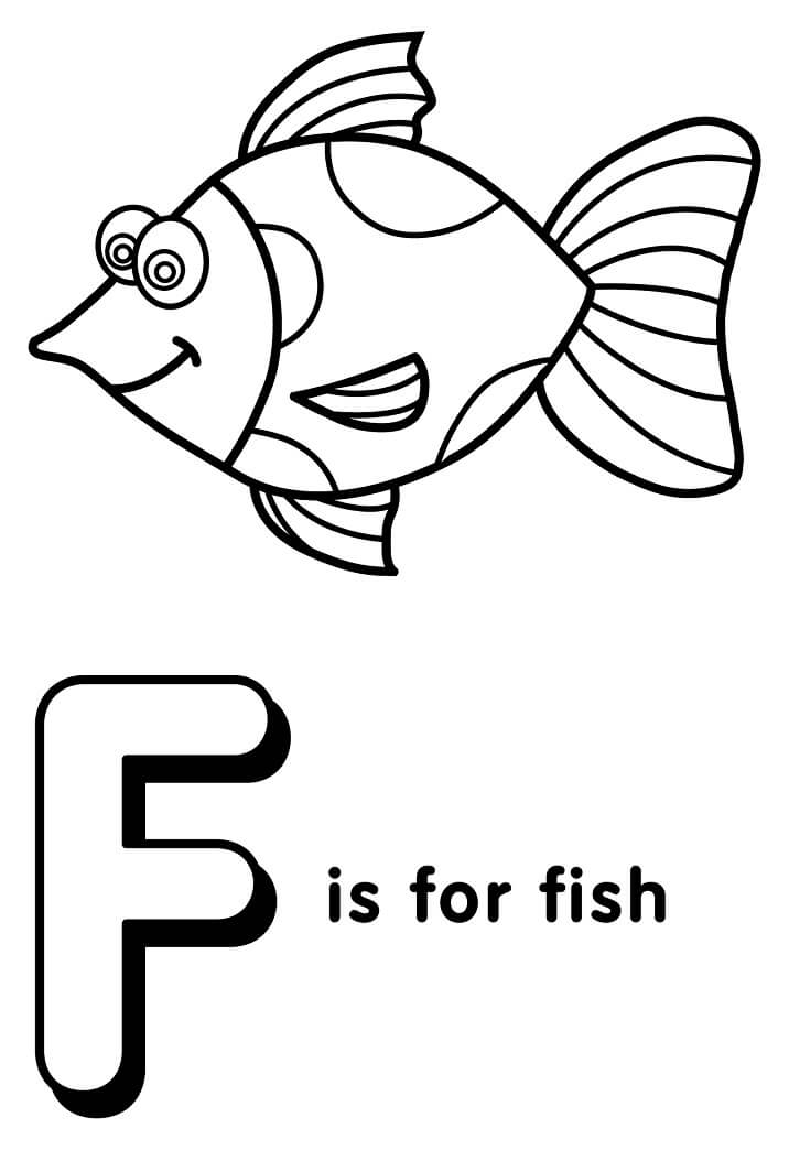 Fish Letter F Coloring Page