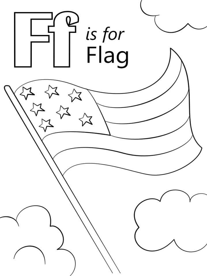 Flag Letter F Coloring Page