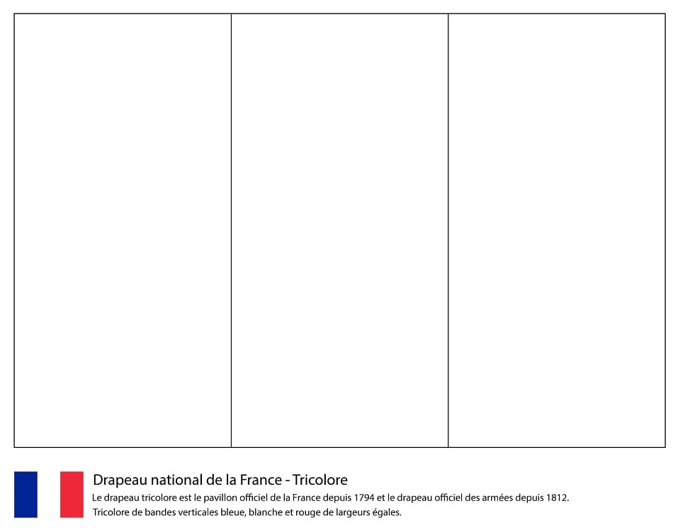 Flag Of France Coloring Page