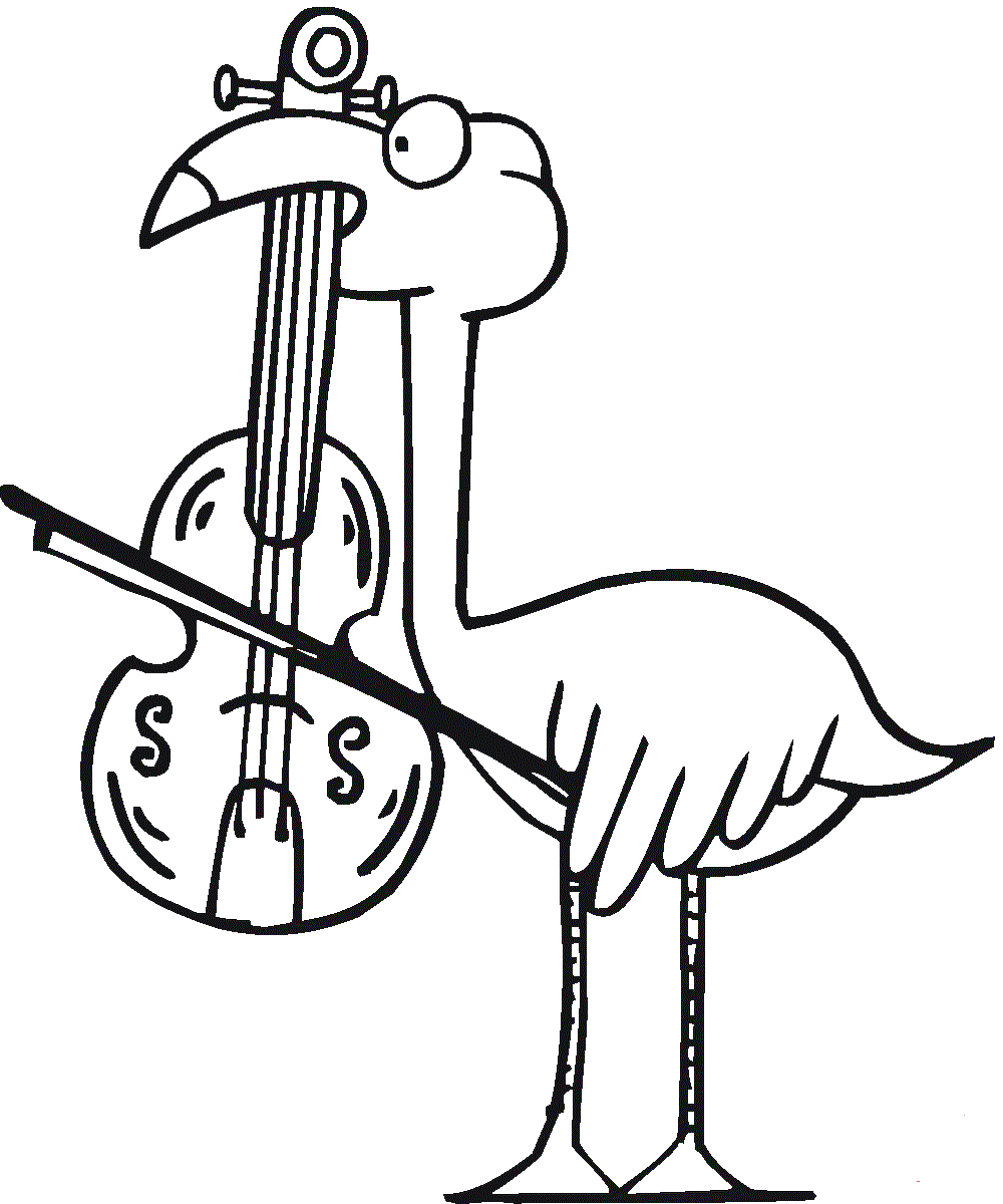Flamingo Playing Violin