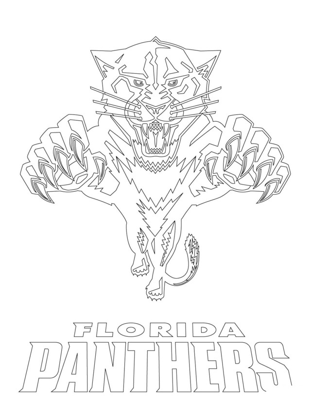 Florida Panthers Logo Nhl Hockey Sport Coloring Page