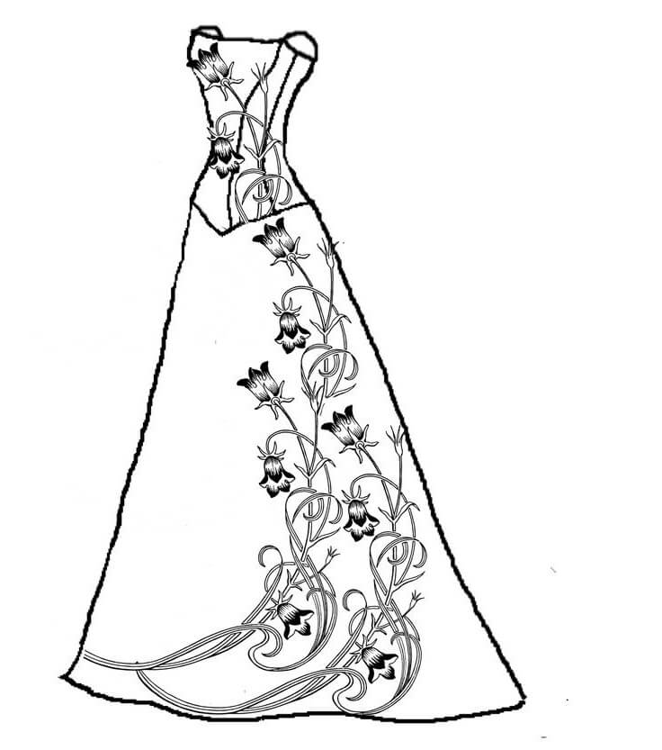 Flower Dress Coloring Page