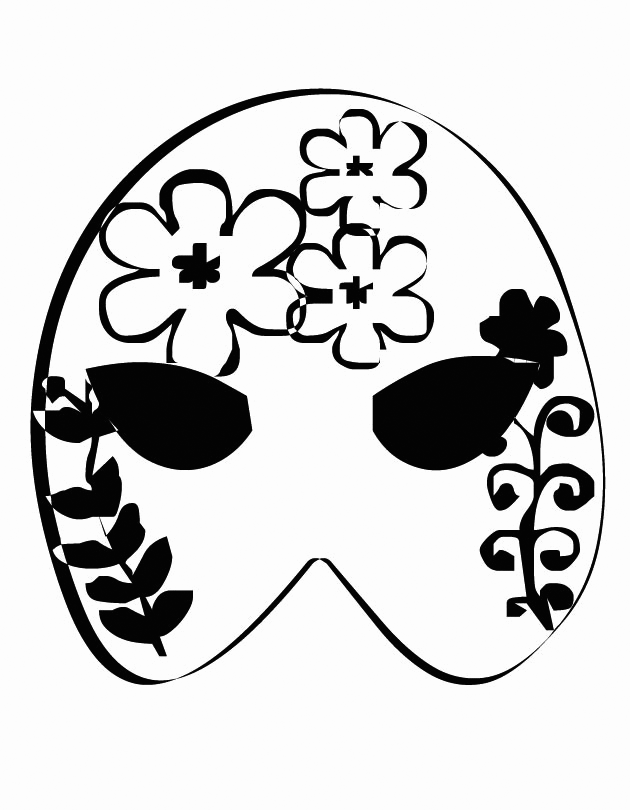 Flower Mask To Print And Color Coloring Page