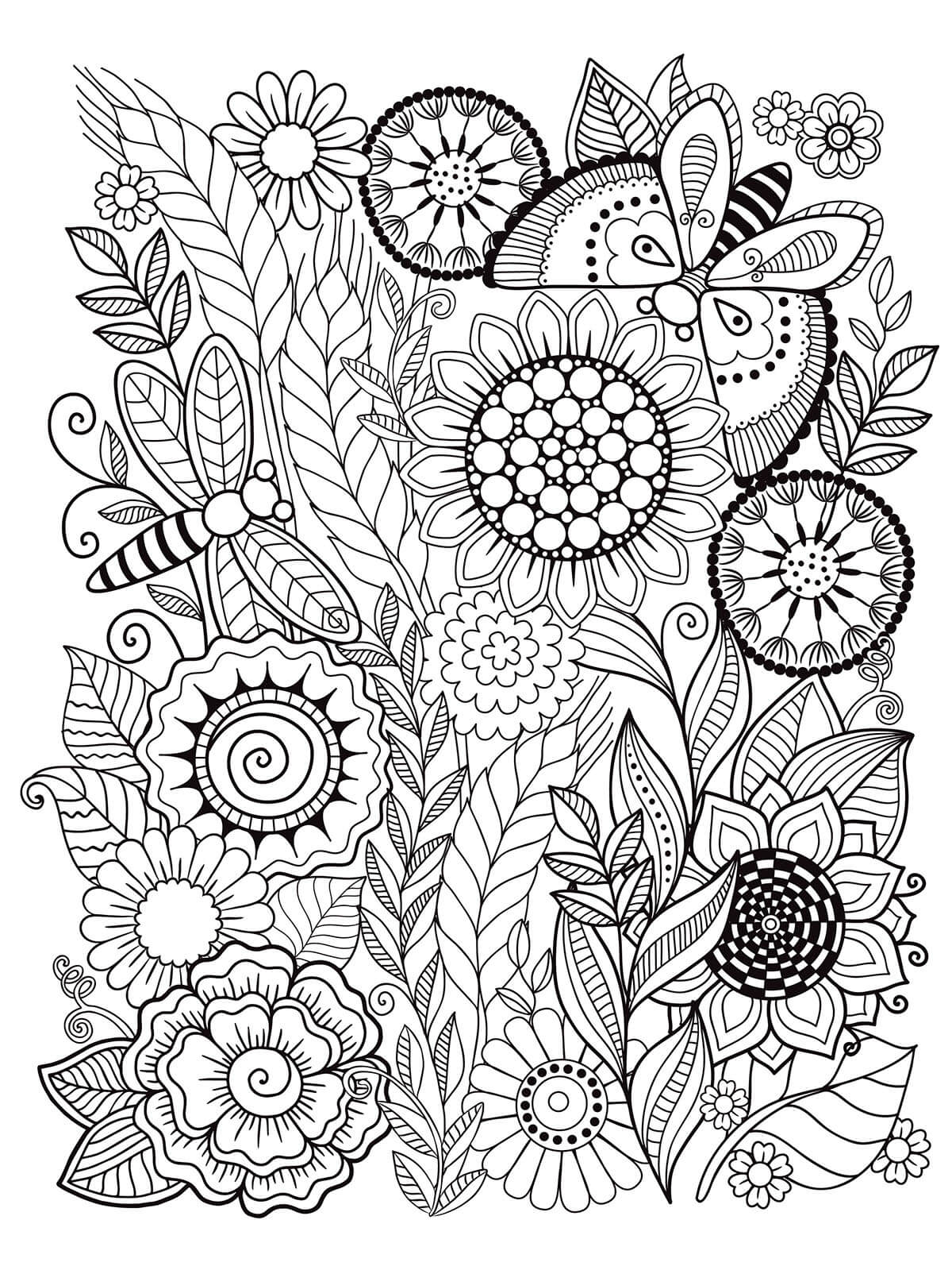 Cool Flower Mindfulness 3 Coloring Page