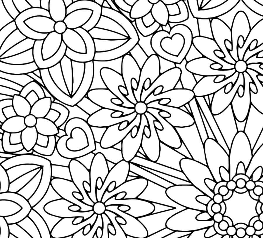 Flower Mindfulness Cool Coloring Page