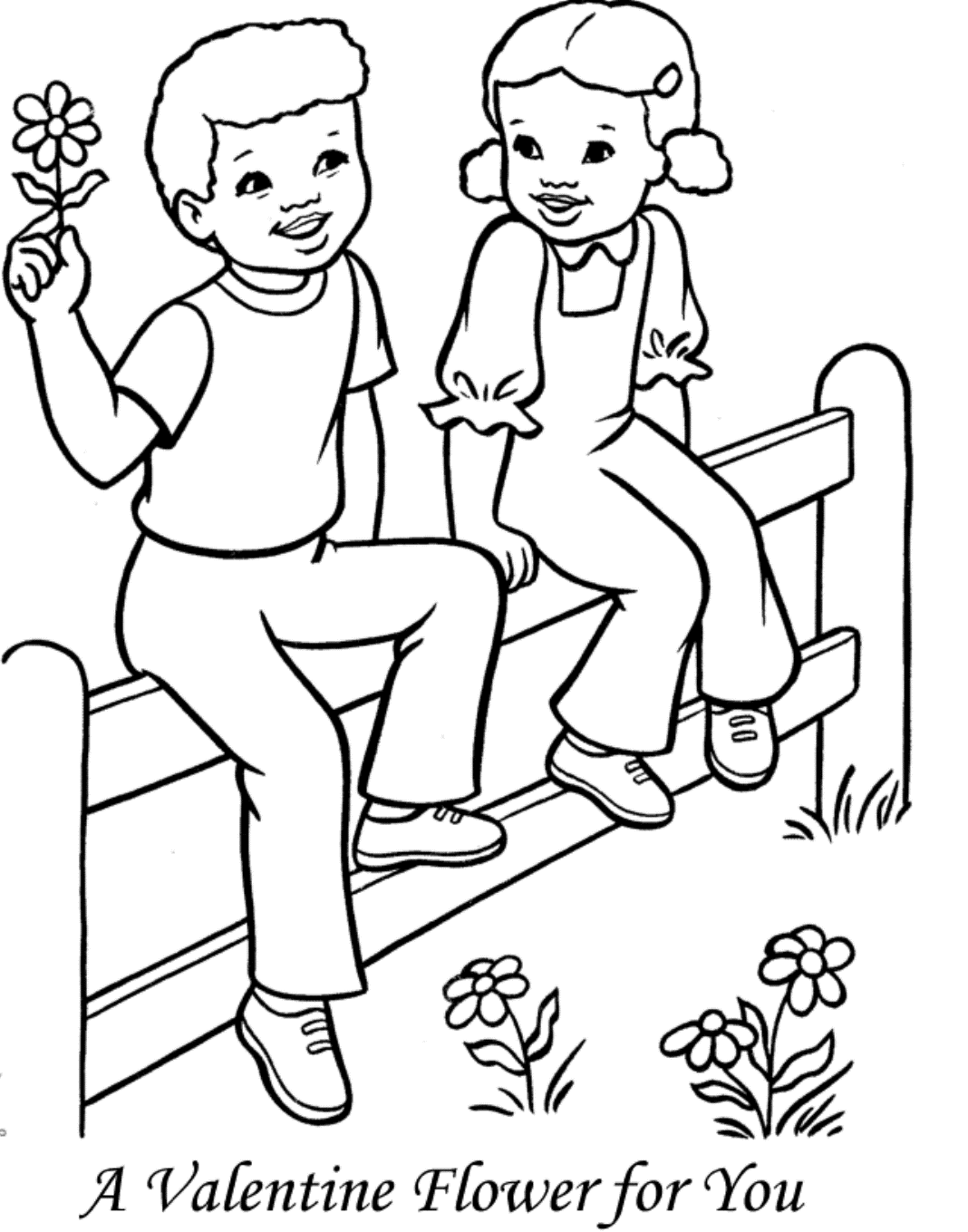 Flower Valentine  Kids07a5 Coloring Page