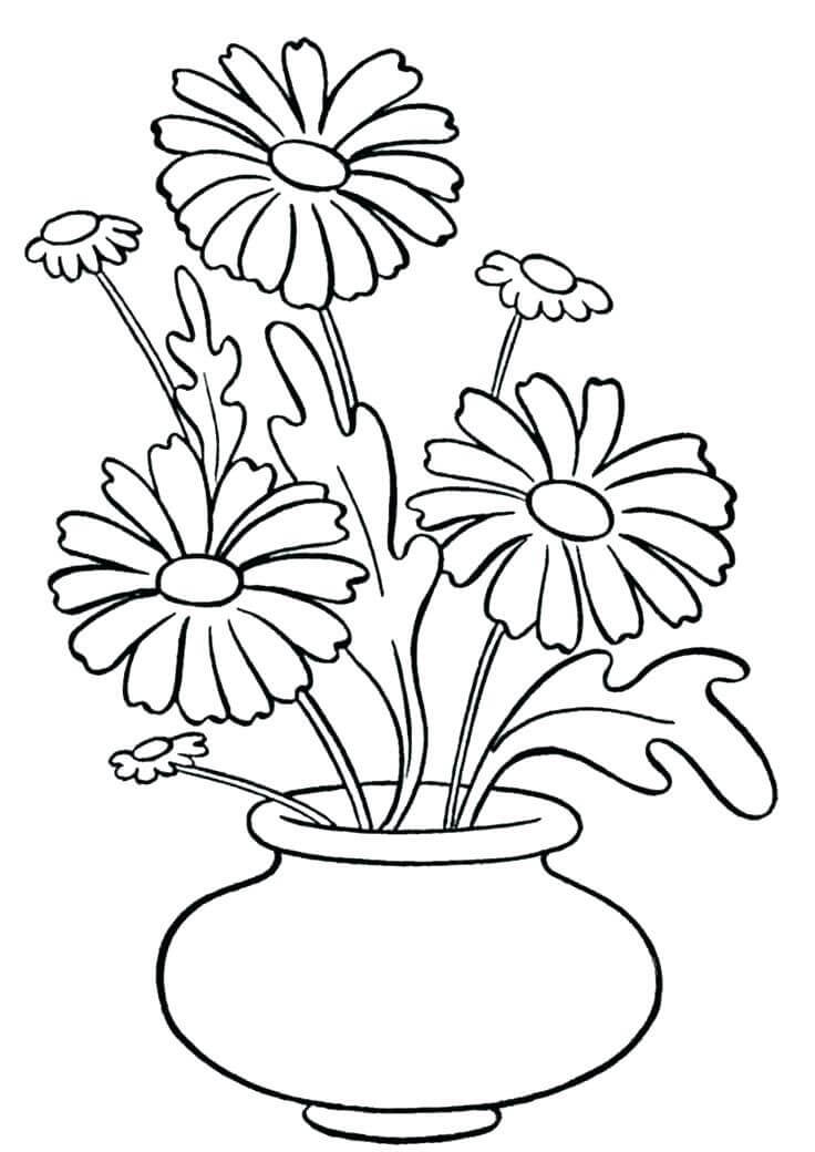 Flower Vase 1 Coloring Page