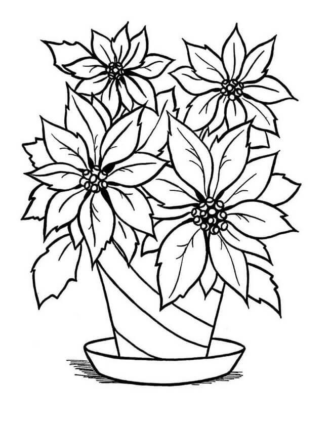 Flower Vase 4 Coloring Page