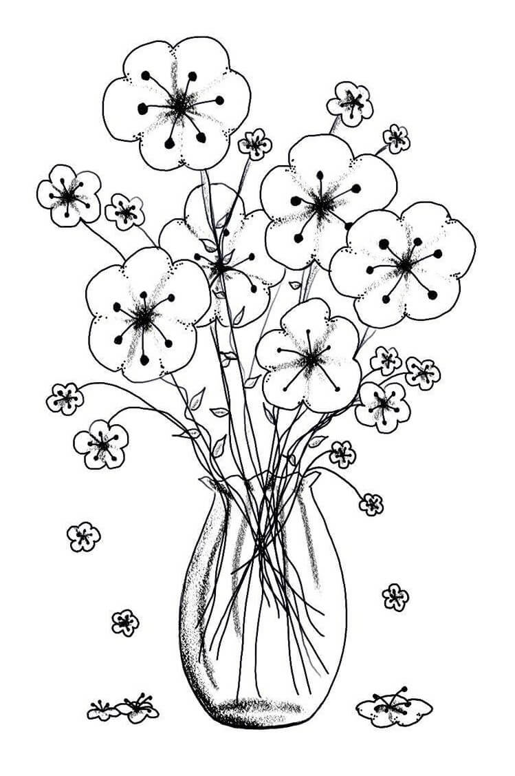 Flower Vase 6 Coloring Page