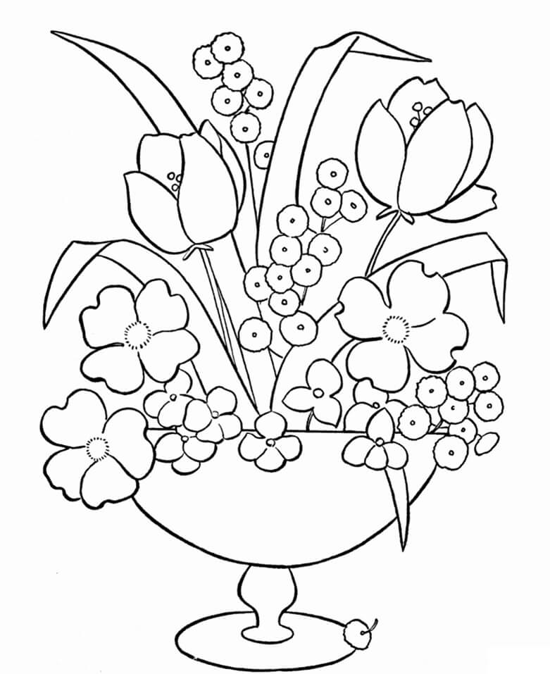 Flower Vase 7 Coloring Page