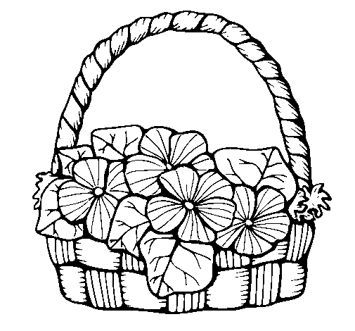 Flowers Basket Coloring Page