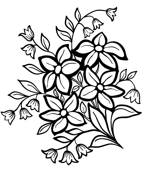 Flowers Composition To Print Coloring Page