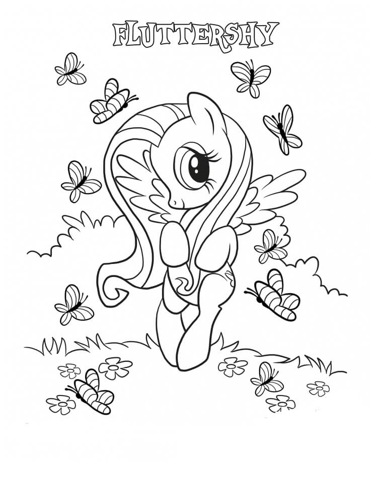 Fluttershy 2 Coloring Page