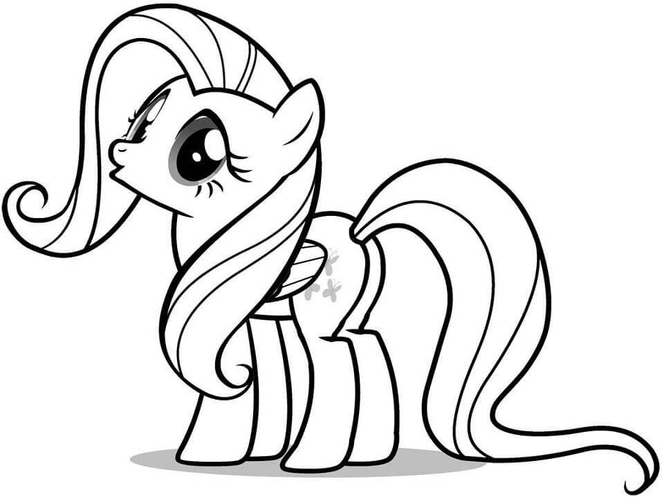 Fluttershy 3 Coloring Page