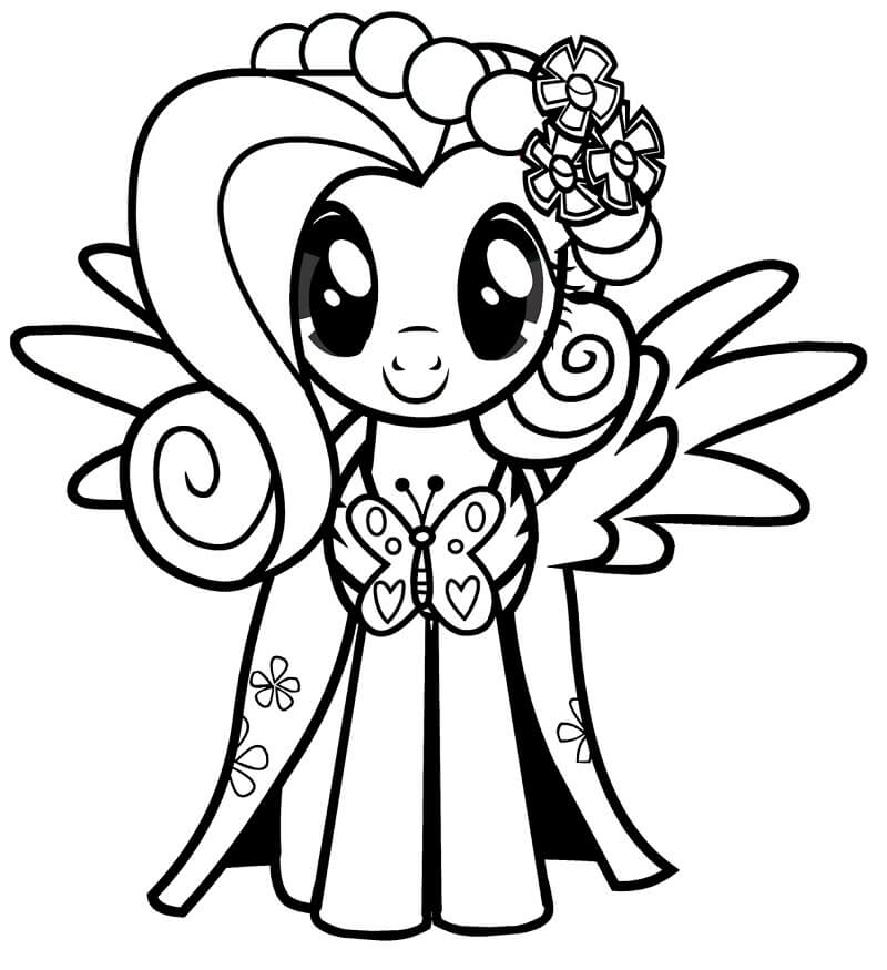 Fluttershy 4 Coloring Page