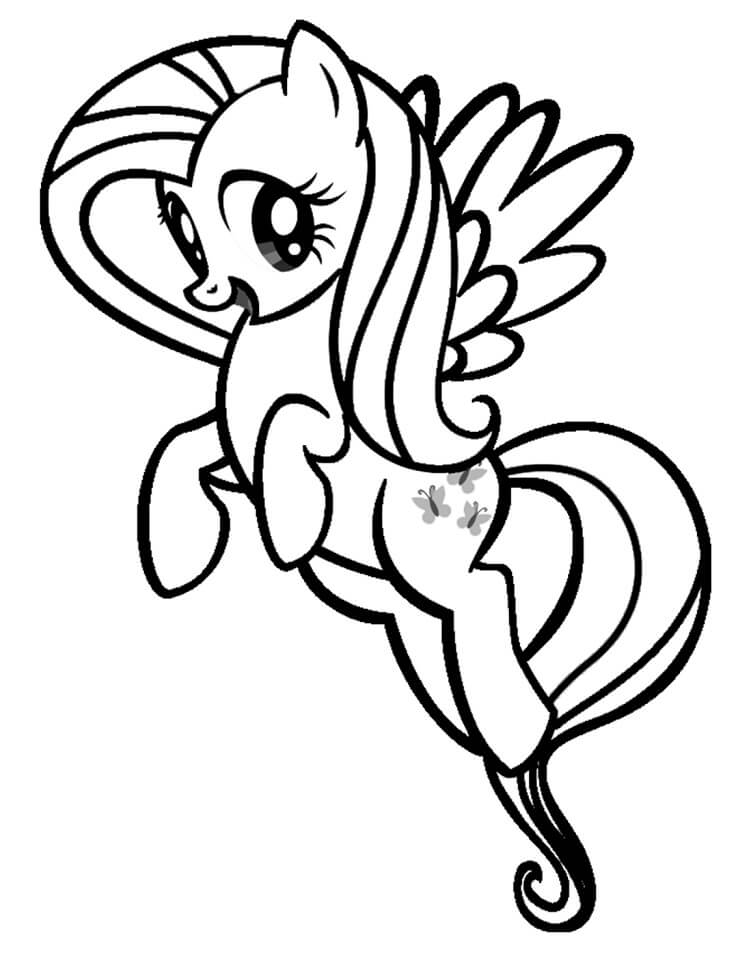 Fluttershy Jumping Coloring Page